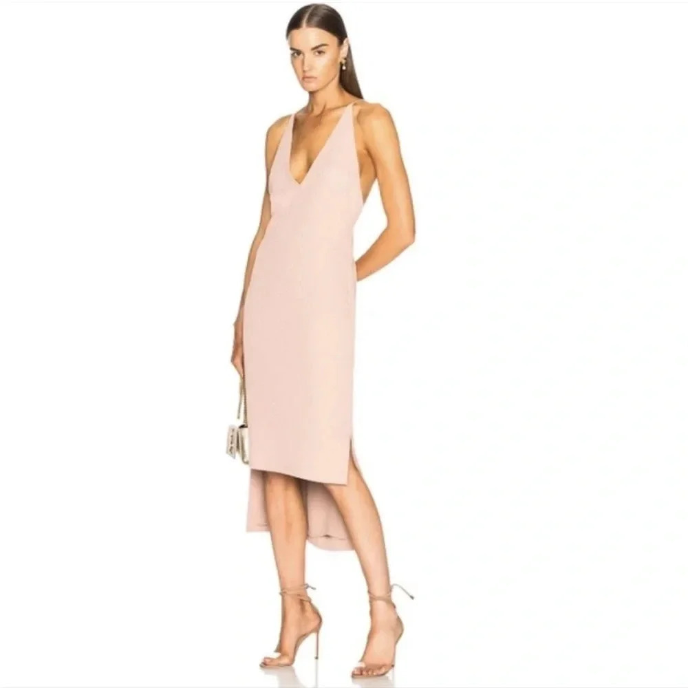 Dion Lee blush minimalist midi slip dress